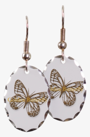 Cute Gold Butterfly Earring Oval Charm - Cute Gold Butterfly Shower Curtain