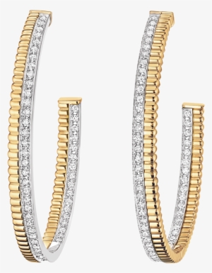 Quatre Lumière Hoop Earrings 40mm Diamonds Yellow And - Gold Hoop Earrings Transparent
