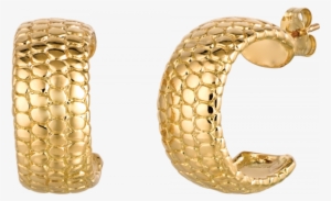 18kt Yellow Gold Snake Skin Hoop Earring - Png Gold Earrings Collection