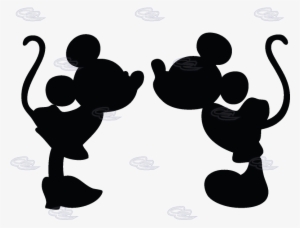 Mickey Minnie Mouse Kissing Silhouette