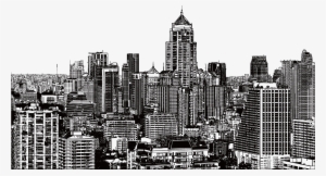 Vector Transparent Drawing Scenery City - Urban Cityscapes Canvas Print 25