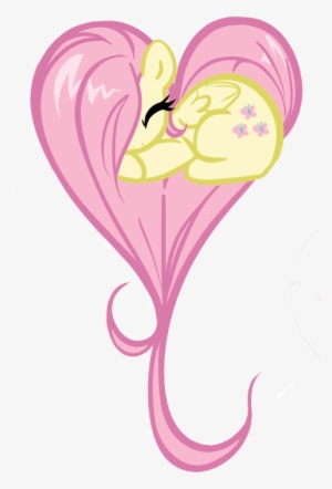 Fluttershy Heart Heart Pony Vector - Mlp Fluttershy Heart
