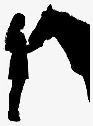 Girl And Horse Silhouette - Horse Silhouette Png
