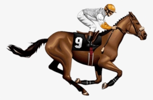 Race Horse Side View - Horse And Jockey Clipart