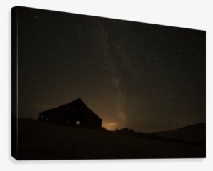 Night Sky Glowing Over Silhouette Of A Barn With A - Display Device