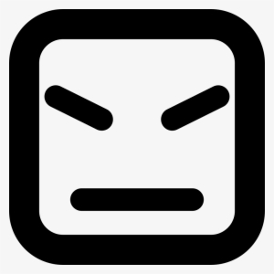 Angry Face Of Square Shape And Straight Lines Comments - Tangga Icon Png