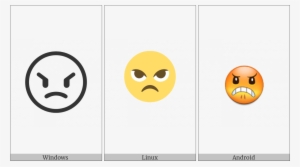 Angry Face On Various Operating Systems - Smiley