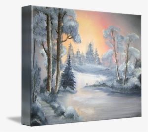Clip Art Free Stock Painting By Cindi Lane - Snowfall Magic Bob Ross