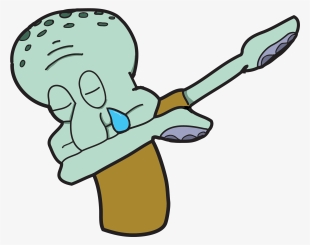 Squid Dab Png Picture Black And White Stock - Transparent Squidward Dab