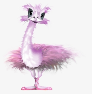 Clipart » Animals » Ostrich - Pink Ostrich