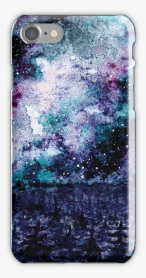 Watercolor Space And Forest Iphone 7 Snap Case - Illustration