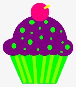 Purple And Lime Clip Art At Clker - Cupcake Clipart