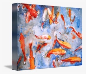 "mystical Waters Watercolor Painting Koi Carp Fish" - Fish In Painting Art