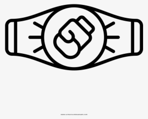 Championship Belt Coloring Page - Vector Graphics