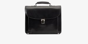 Classic Medium Briefcase Black Leather - Suitcase