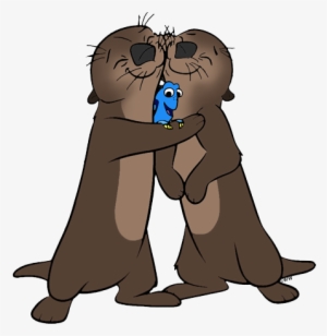 Png Royalty Free Library Clip Art Disney Galore Otters - Finding Dory Otters Hug