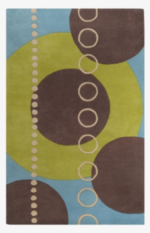 4' Square Forum Plush Pile Contemporary Hand Tufted - Surya Forum Sky/brown Circle Area Rug; Runner 3' X