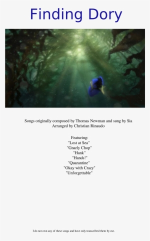 Finding Dory Sheet Music 1 Of 13 Pages - Finding Dory