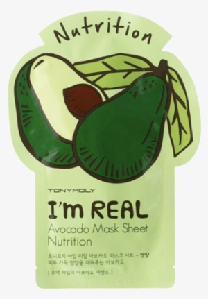 Top Face Masks Tony Moly I'm Real Avacado Sheet Mask - Am Real Face Mask Transparent