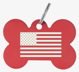 Bone Shaped Tag With Custom American Flag Laser Engraved