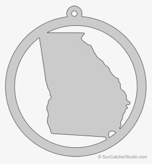 Georgia Map Circle Free Scroll Saw Pattern Shape State - Clip Art