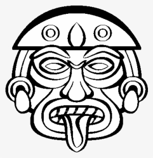 Aztec Mask Coloring Page - Aztec Masks Easy To Draw