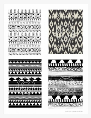 Black & Cream Tribal Ikat Framed Art Print - Scoop