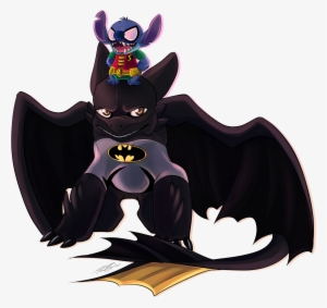 Stitch Batman Toothless Drawing How To Train Your Dragon - Toothless And Stitch Batman