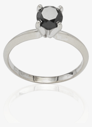 Black Diamond Solitaire Ring Add To Wishlist - Engagement Ring