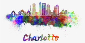 Bleed Area May Not Be Visible - Charlotte City Skyline Art