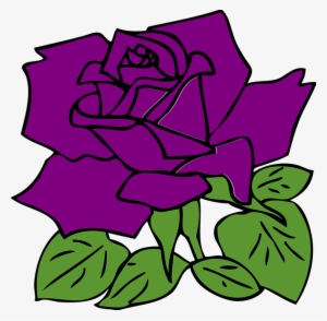 Purple Rose Clipart Simple Flower - Clip Art Purple Rose
