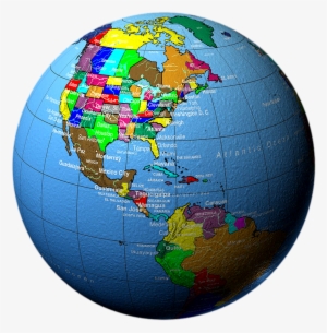 Globe Showing North America And Central America City - World Globe United States