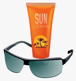 Sunscreen - Clipart - Sunblock And Sunglasses