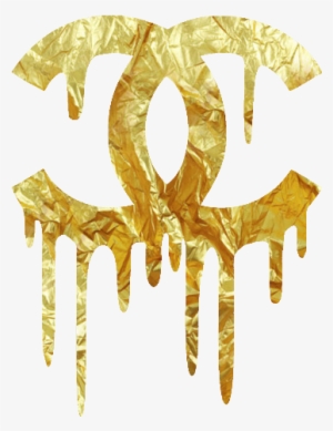chanel - dripping - gold - logo✖️more pins like this - gold chanel logo png