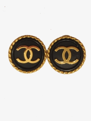 Chanel Gold & Black Logo Earrings - Cake