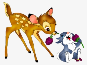 Bambi And Thumper Disney Cartoon Characters On A Transparent - Bambi Disney