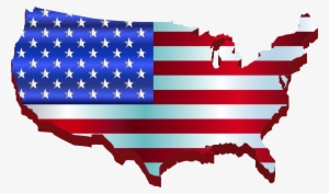 3d America Map Flag Enhanced Icons Png Free And Downloads - Bandera Estados Unidos Png
