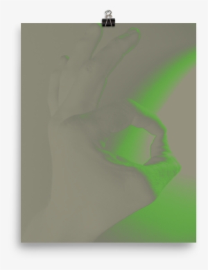 Green Glow Circle Game Hand Poster - Game