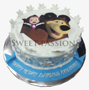 Masha Bear Photo - Masha And The Bear Cream Cake