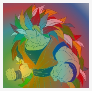 Dbz Goku Super Saiyan Rainbow God 3 W/fixed Aura - Super Saiyan 3 Rainbow Goku