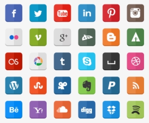 Social Media Icons Flat - Icon