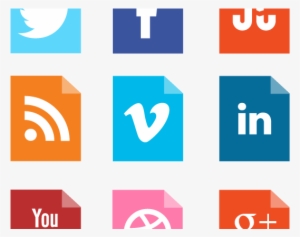 A Large Corner Folded Social Media Vector Icon Set - Vimeo