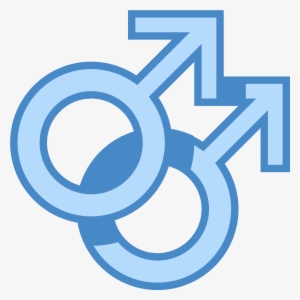Gay Pride Icon - Male On Male Symbol Png