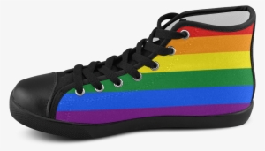 Gay Pride Rainbow Flag Stripes Women's High Top Canvas - Anime Black Rock Shooter #15 Women's High Top Lace-up