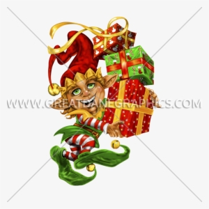 Elf Clipart Stacked - Gift
