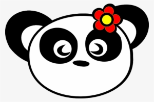 Flower Panda Clipart At Vector Online - Cute Clipart Panda