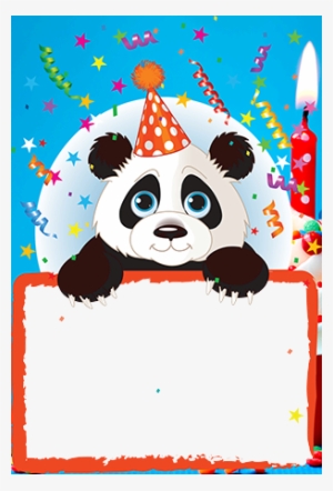 Birthday Frame With Cute Panda - Oso Panda Feliz Cumpleaños