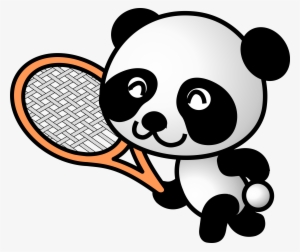 Free Panda Clipart - Panda Tennis