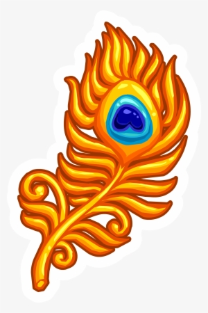 Gold Feather Pin - Club Penguin Feather Pin