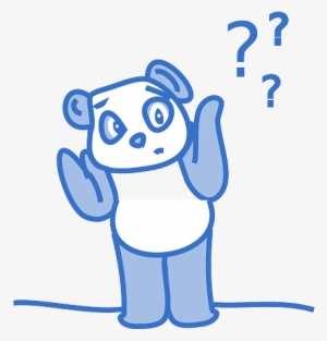 Panda, Cute, Bear, Blue, Question, Help, Support - Confused Clip Art